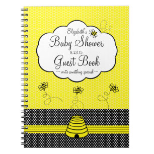 Bienen-und Bienen-Bienenstock-Babyparty-Gast-Buch Notizblock