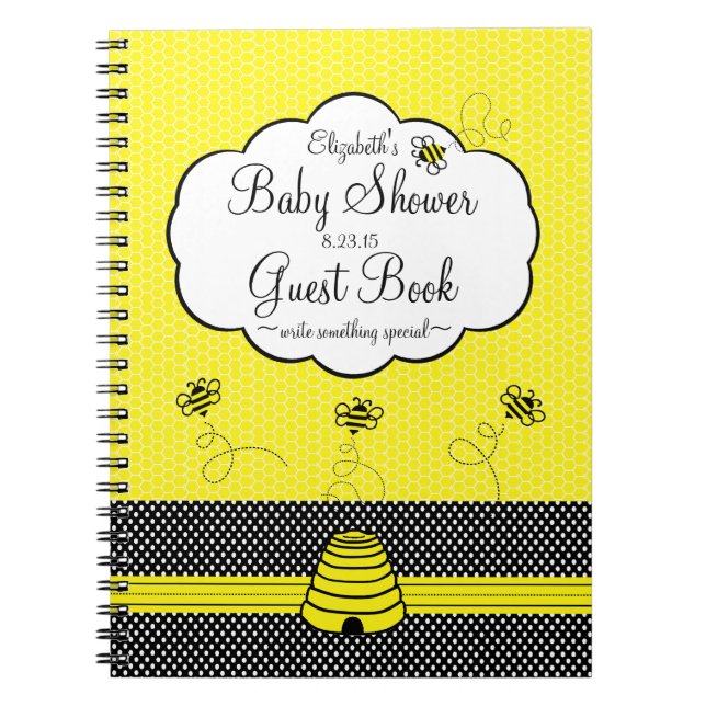 Bienen-und Bienen-Bienenstock-Babyparty-Gast-Buch Notizblock (Vorderseite)