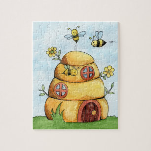 Bienen und Bienenstock Aquarellmalerei Puzzle