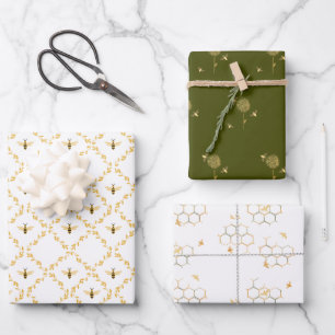 Bienen- und Bienenwaschpapier Geschenkpapier Set