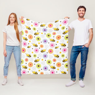 Bienen und Blume Fleecedecke
