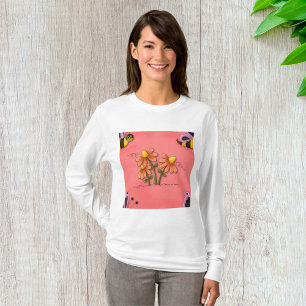 Bienen und Blume Frauen lange Schläfchen T-Shirt