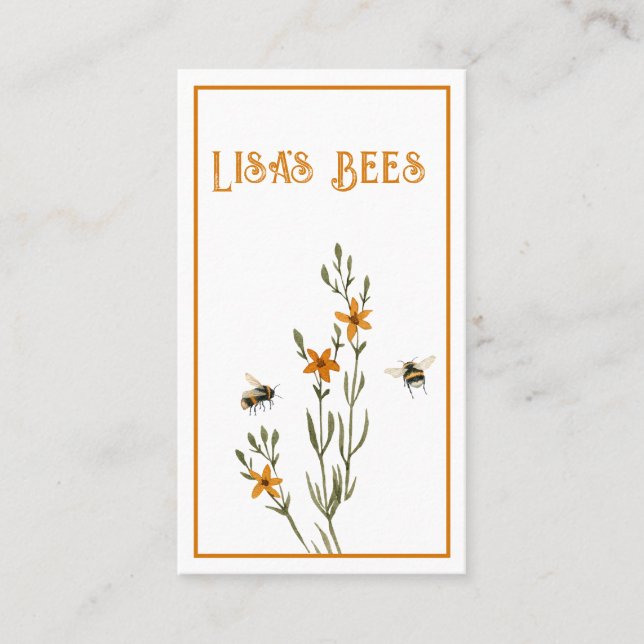 Bienen und Blume Fresh Honey Business Card Visitenkarte (Vorderseite)