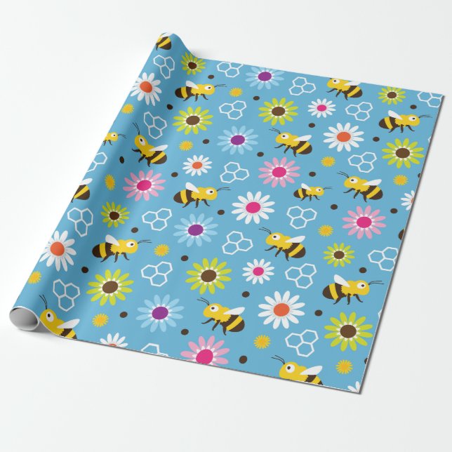 Bienen und Blume Geschenkpapier (Ungerollt)