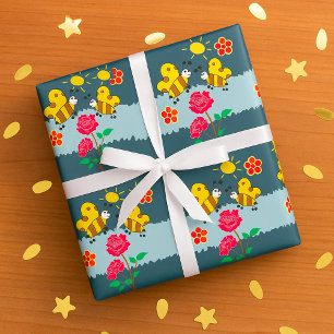 Bienen und Blume Geschenkpapier