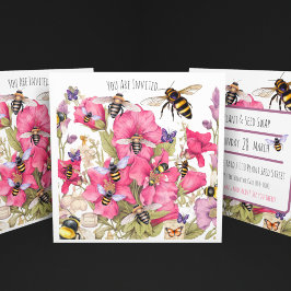 Bienen und Blume im Frühjahr Einladung