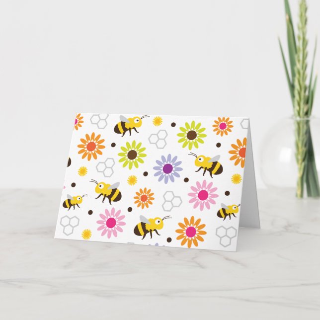 Bienen und Blume Karte (Vorderseite)