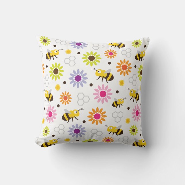 Bienen und Blume Kissen (Vorderseite)