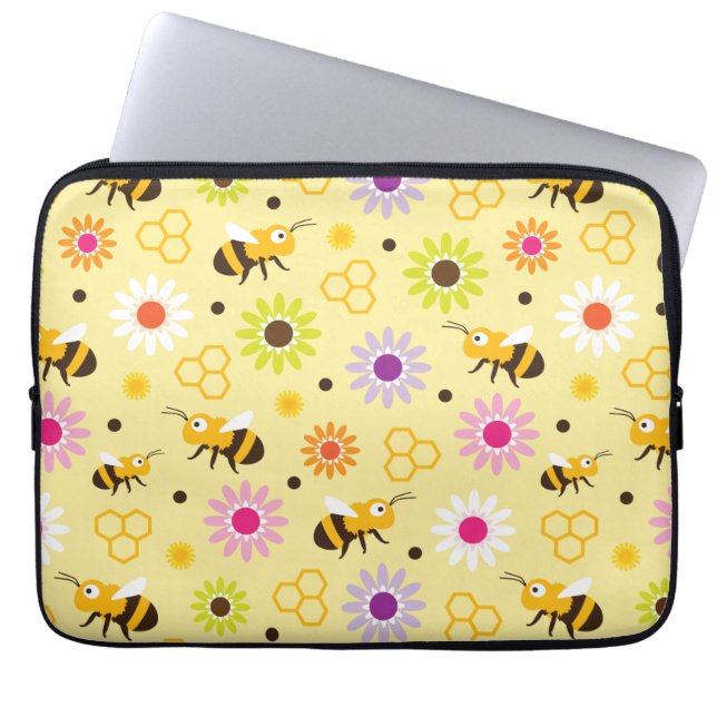 Bienen und Blume Laptopschutzhülle (Vorderseite)