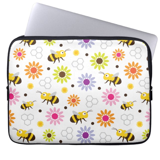 Bienen und Blume Laptopschutzhülle (Vorderseite)