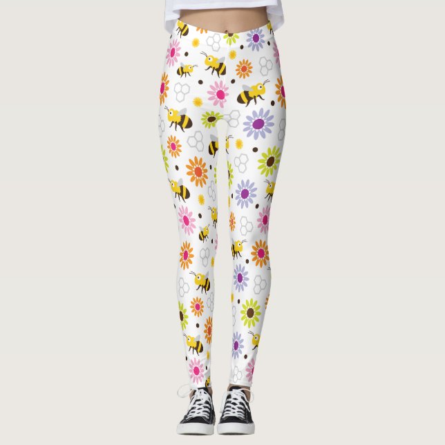 Bienen und Blume Leggings (Vorderseite)