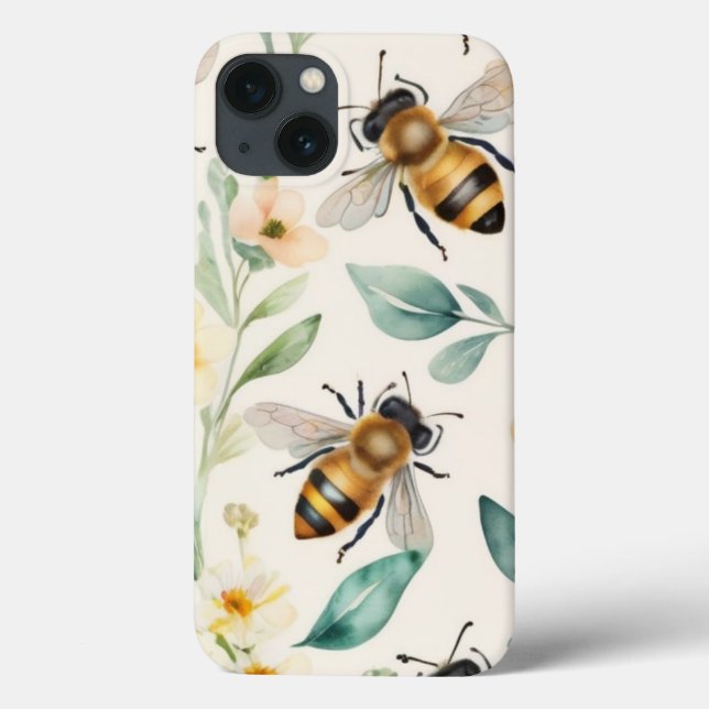 Bienen und Blume - Muster für Honigcreme aus Creme Case-Mate iPhone Hülle (Rückseite)