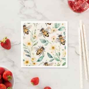 Bienen und Blume - Muster für Honigcreme aus Creme Serviette