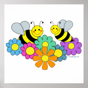 Bienen und Blume Poster