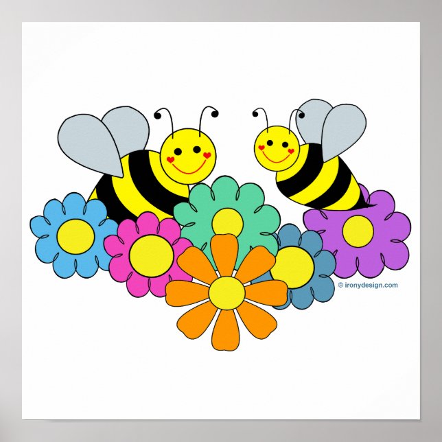 Bienen und Blume Poster (Vorne)