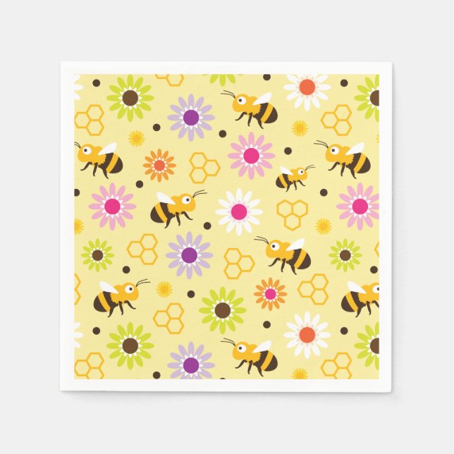 Bienen und Blume Serviette (Vorderseite)