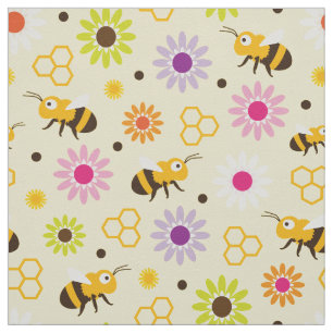 Bienen und Blume Stoff