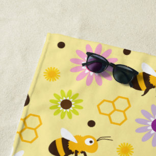 Bienen und Blume Strandtuch