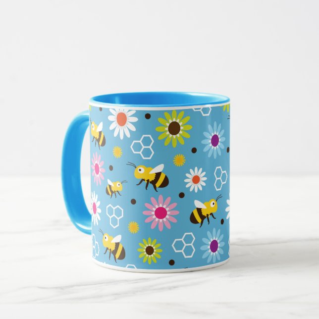 Bienen und Blume Tasse (Vorderseite Links)