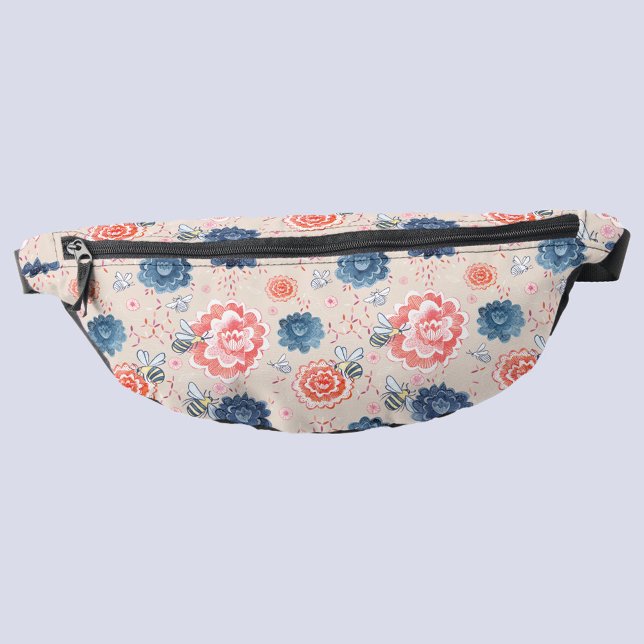 Bienen und Blume Wasserfarbe Bauchtasche (Bees and flowers watercolor blush pink fanny pack)