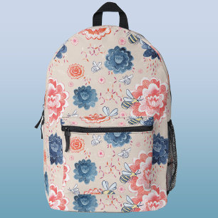 Bienen und Blume Wasserfarbe Bedruckter Rucksack