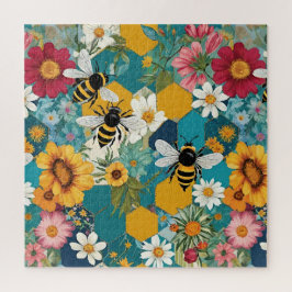 Bienen und Blumen Biene Blumenmuster Puzzle