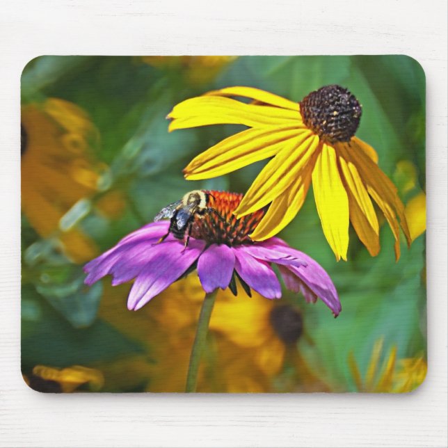 Bienen und Blüten Mousepad (Vorne)