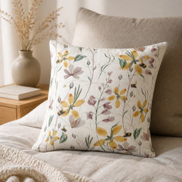 Bienen und Botanicals Square Throw Kissen