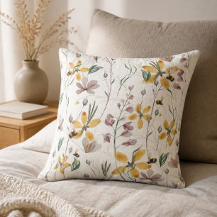 Bienen und Botanicals Square Throw Kissen