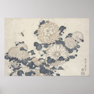 Bienen und Chrysanthemen Poster