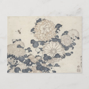 Bienen und Chrysanthemen Postkarte