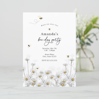 Bienen und Daisies Beeday Birthday Einladung