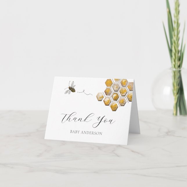 Bienen und Honeycomb Danke, dass Sie die Note Card (Vorderseite)