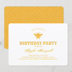 Bienen und Honeycomb Geburtstagsparty 2 Einladung