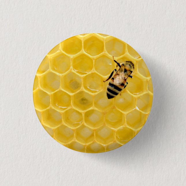 Bienen und Honigwabe Button (Vorderseite)