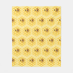 Bienen und Honigwabe Fleecedecke
