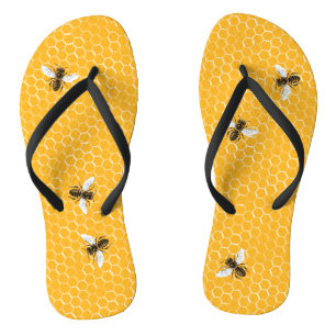Bienen und Honigwabe Flip Flops