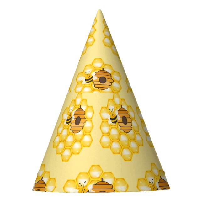 Bienen und Honigwabe Partyhütchen (Vorderseite)
