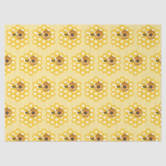 Bienen und Honigwabe Seidenpapier (Vorderseite)