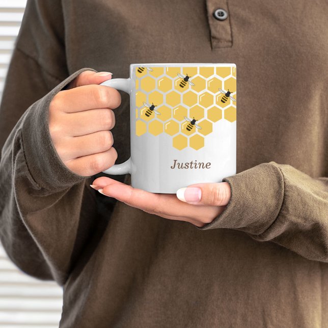 Bienen und Honigwaben Kaffeetasse (Bee and Honeycomb Coffee Mug)