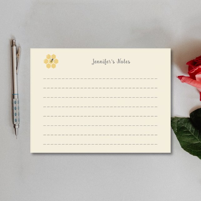 Bienen und Honigwaben Post-it Klebezettel (Bee and Honeycomb Post-it Notes)