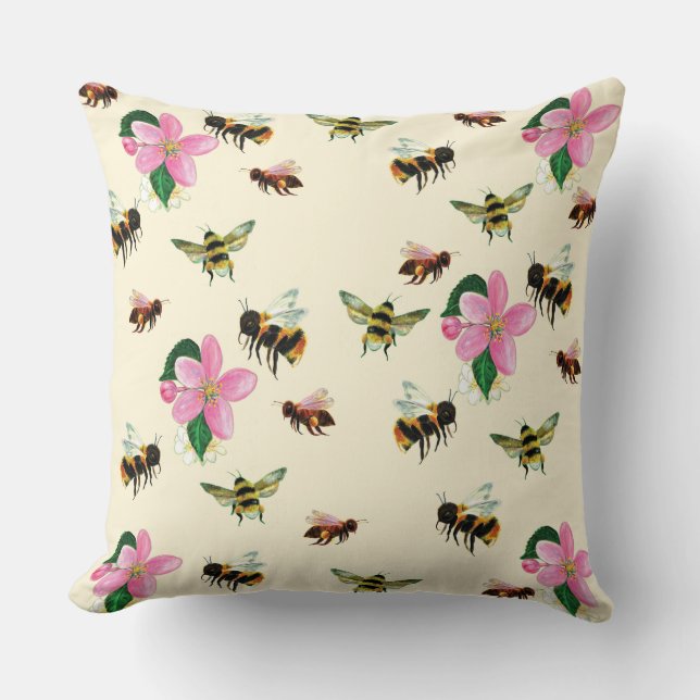 Bienen und Hummel Kissen (Vorderseite)