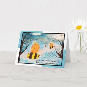 Bienen und Jack O Lantern Halloween-Grußkarte Karte