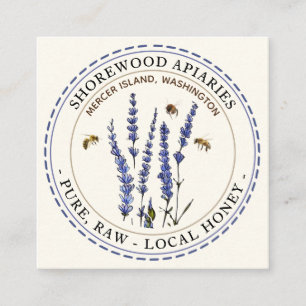 Bienen und Lavendel Honey Ivory Business Card Quadratische Visitenkarte
