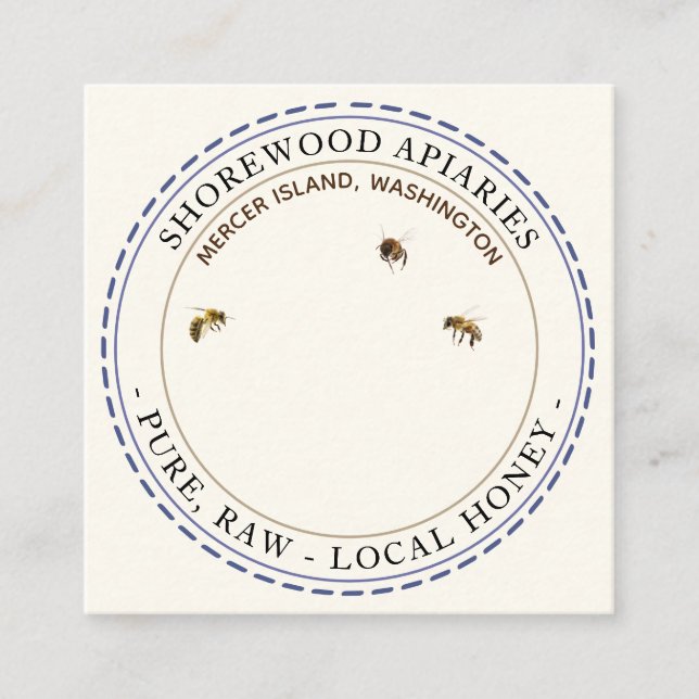 Bienen und Lavendel Honey Ivory Business Card Quadratische Visitenkarte (Vorderseite)
