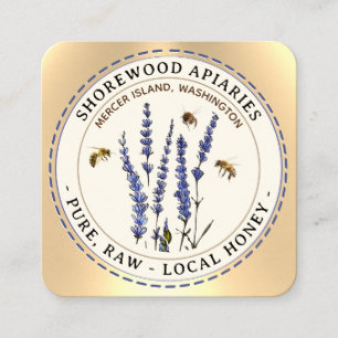 Bienen und Lavendel Honey Ivory Business Card Quadratische Visitenkarte