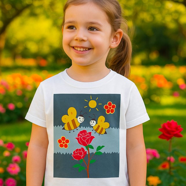 Bienen und Rose Blumengarten T-Shirt (Von Creator hochgeladen)