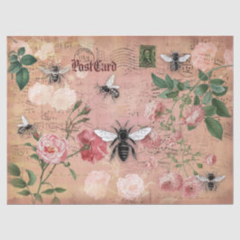 Bienen und Rose Ephemera Seidenpapier