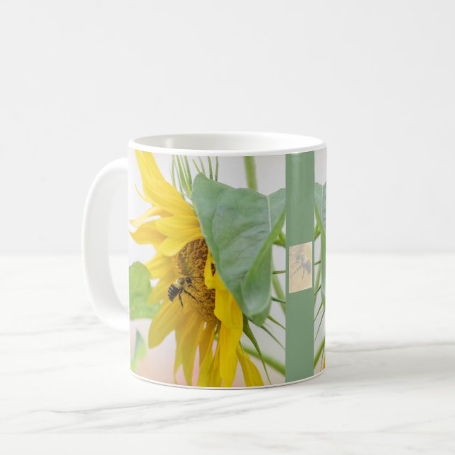 Bienen und Sonnenblumen Kaffeetasse (Vorderseite Links)