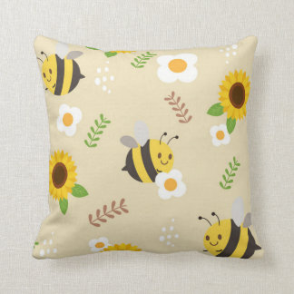 Bienen und Sonnenblumen Kissen